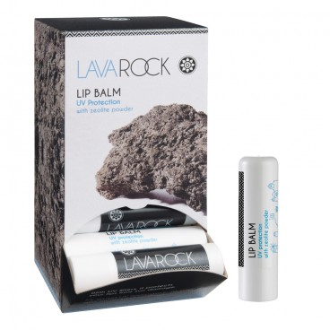 Lava rock Lippenbalsam mit Zeolithpulver und UV-Filtern