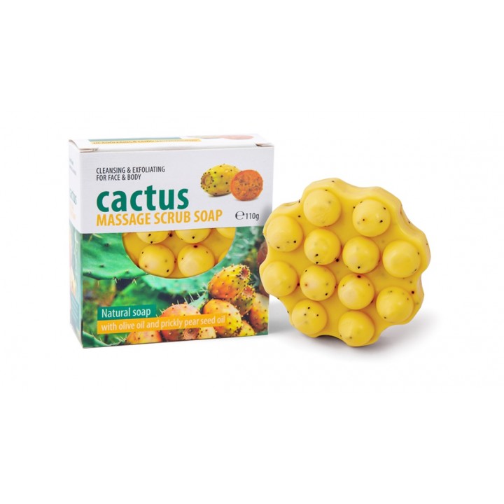 Olive Spa Cactus Massage Scrub Soap with Prickly Pear Seed Oil